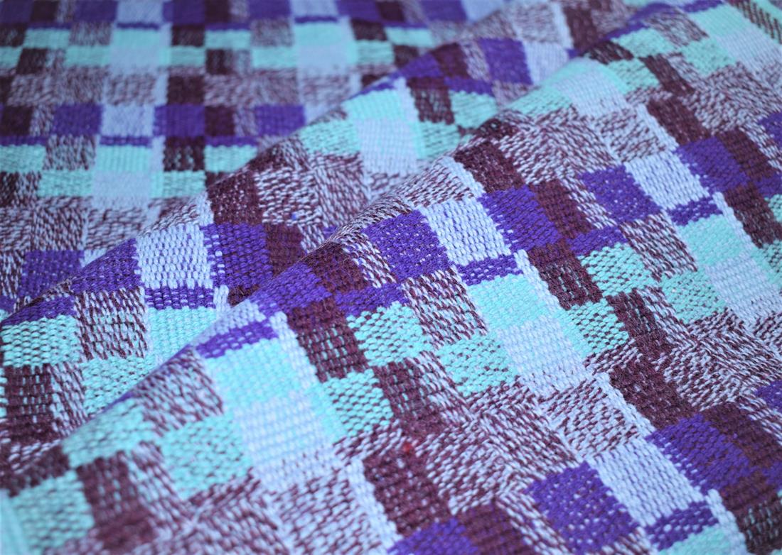 Blue & Purple Printed Wool, 150cm Width