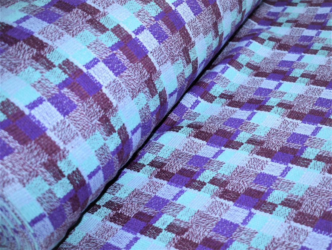 Blue & Purple Printed Wool, 150cm Width