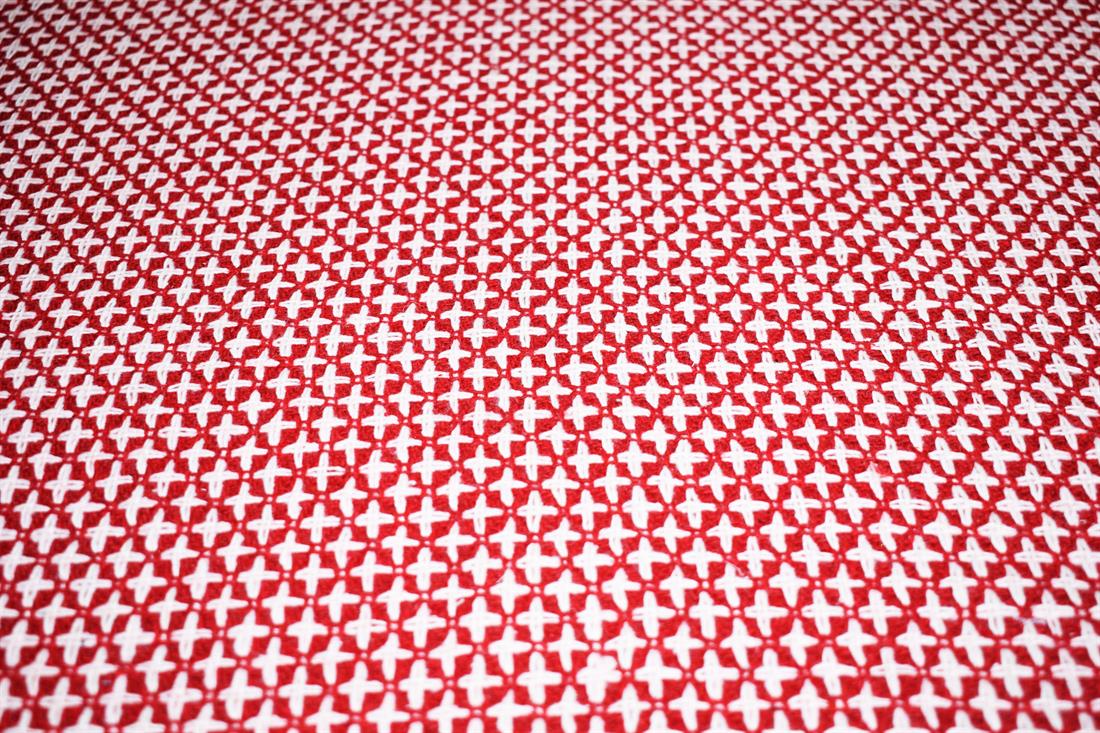 Red Printed Wool, 150cm Width