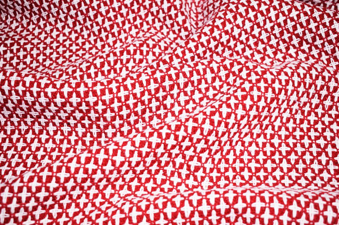 Red Printed Wool, 150cm Width
