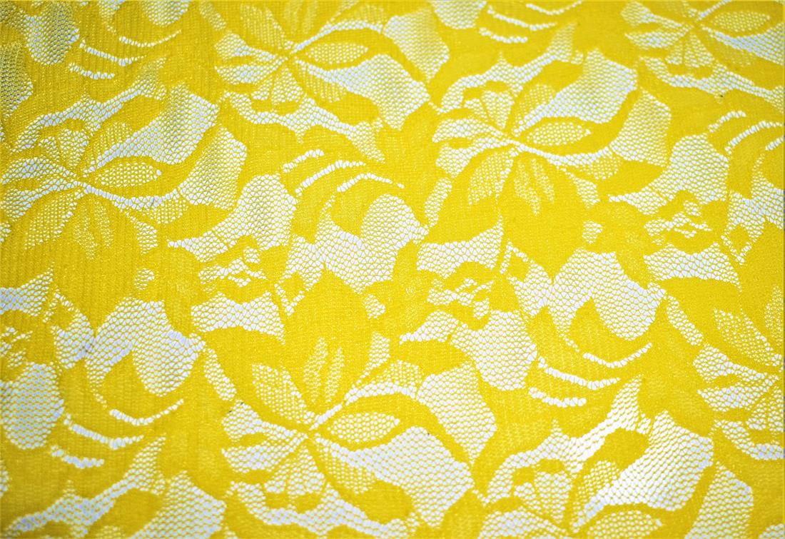 Yellow Soft Corded Rachel Lace