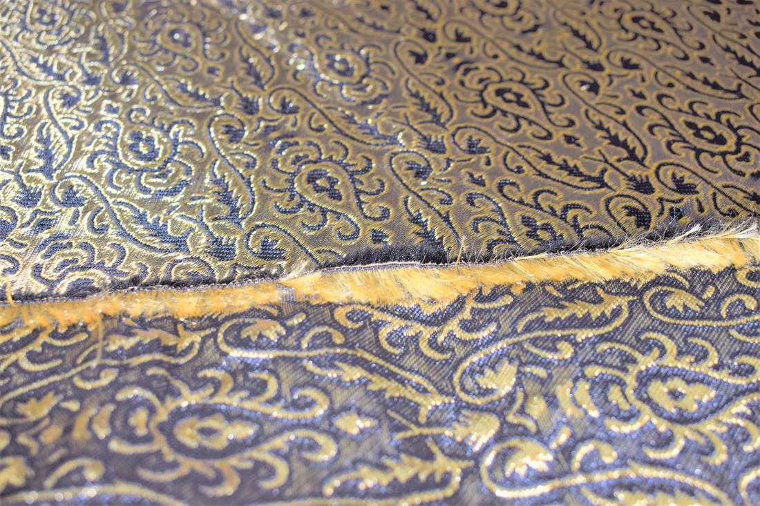 Navy Brocade
