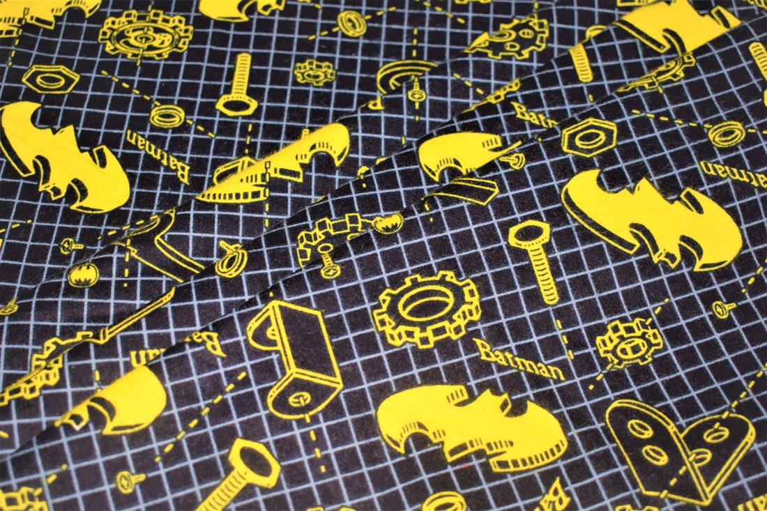 Black & Yellow Soft Brushed 100%Flannel Cotton 110 Cm