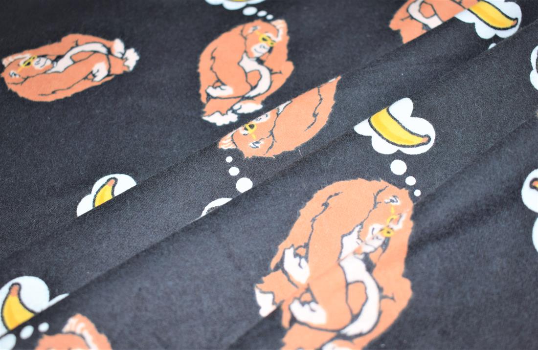 Black Soft Brushed 100%Flannel Cotton 110 Cm