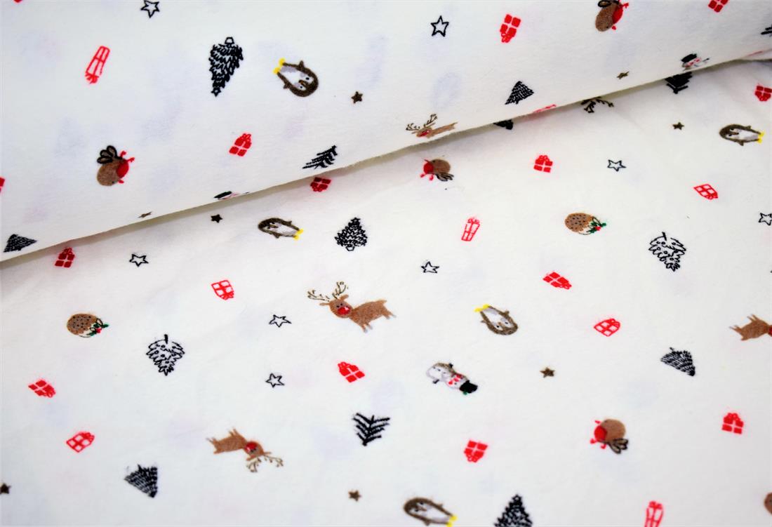 White Soft Brushed 100%Flannel Cotton Xmas 2019
