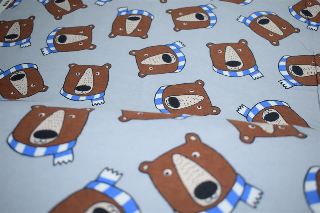 Lt. Blue Soft Brushed 100%Flannel Cotton 110 Cm