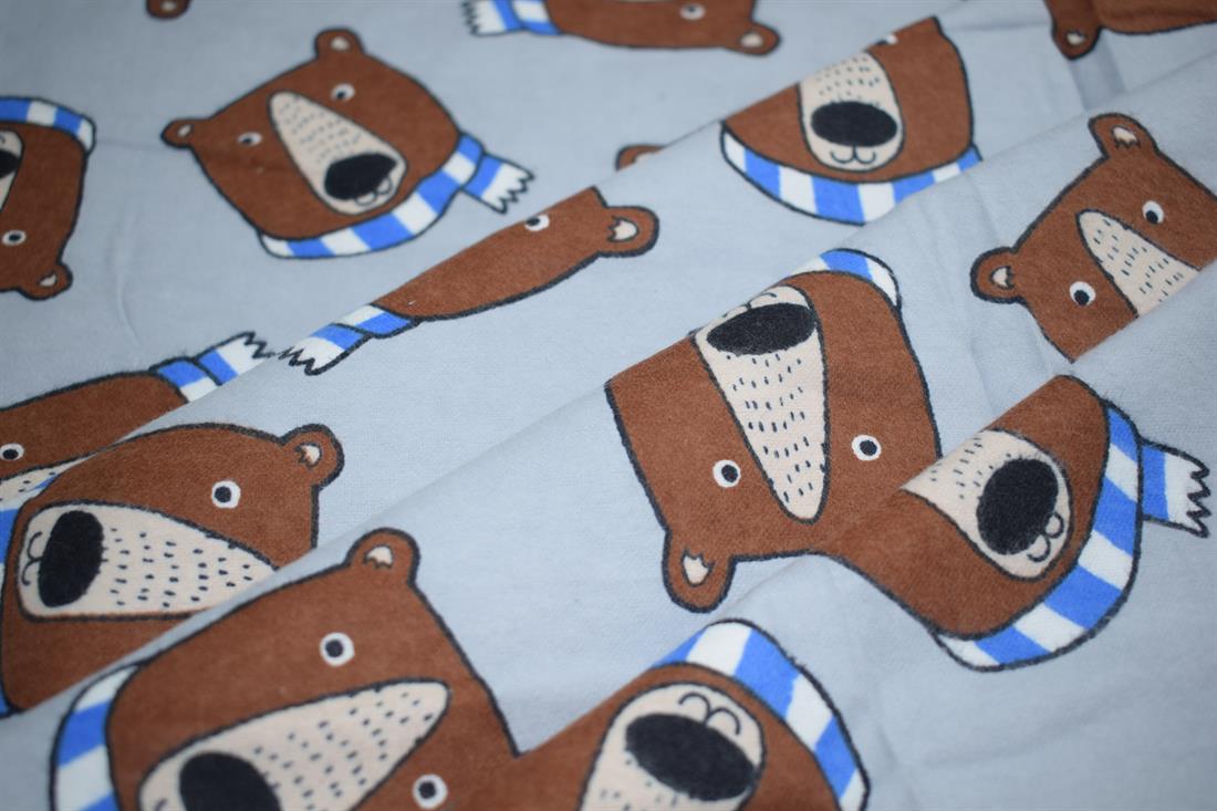 Lt. Blue Soft Brushed 100%Flannel Cotton 110 Cm