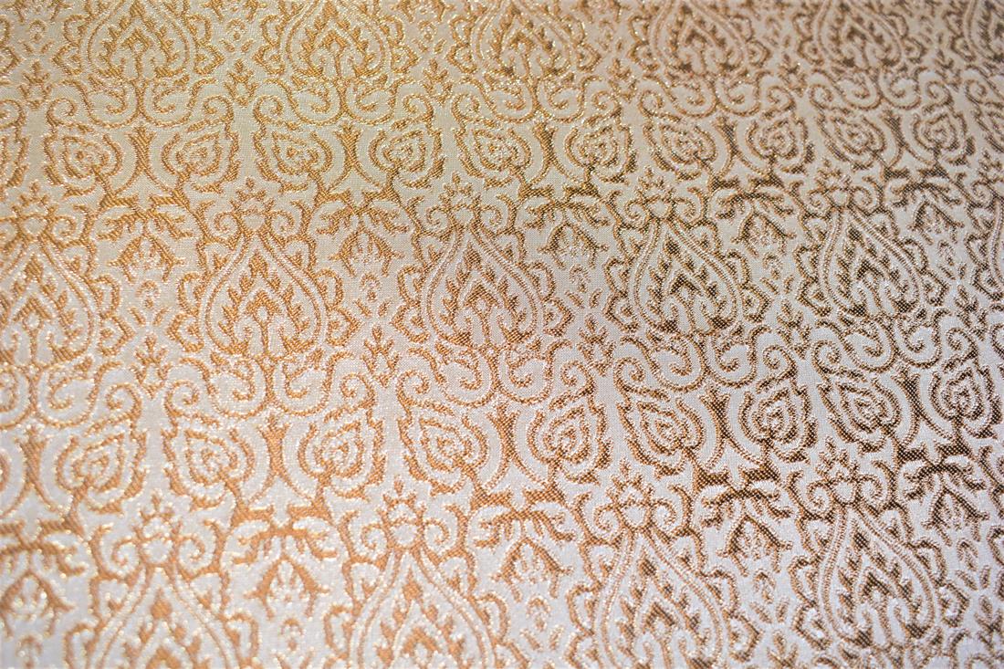 Beige Embroidered Brocade