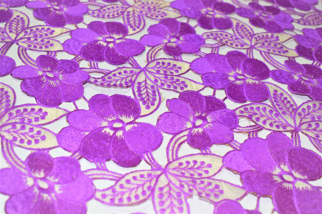 Purple Emb Fabric