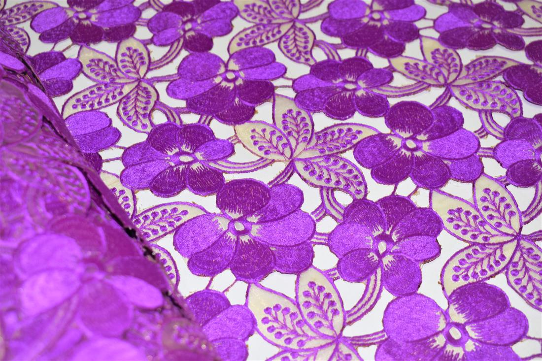 Purple Emb Fabric