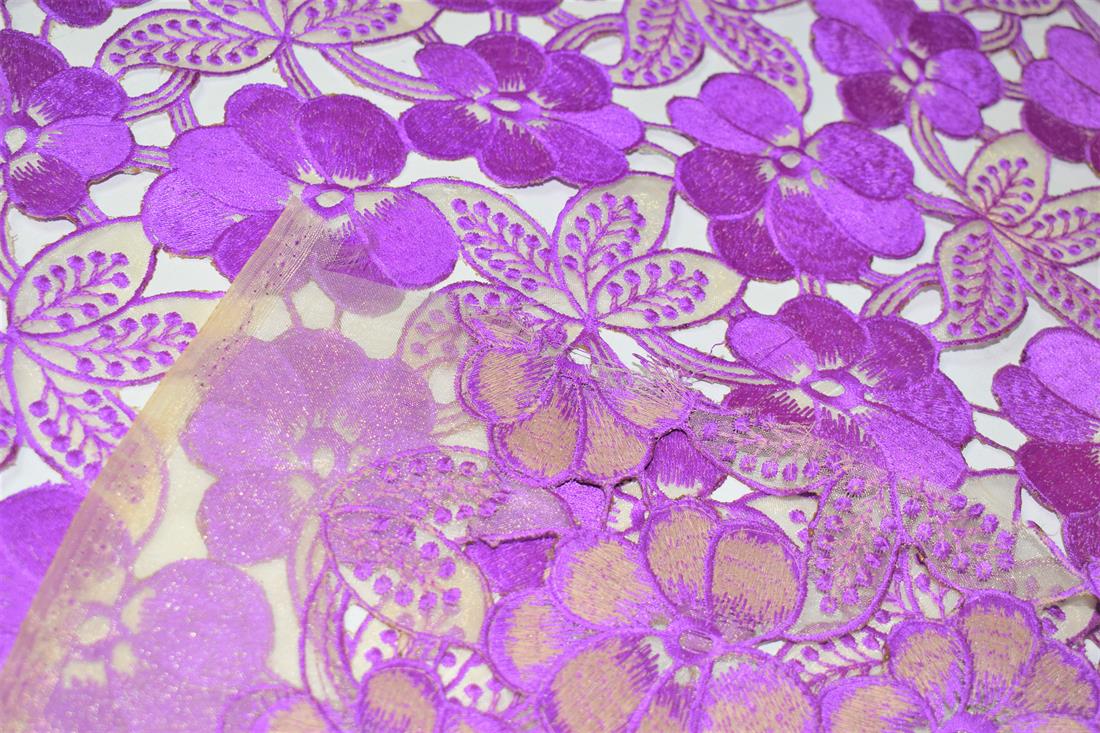 Purple Emb Fabric