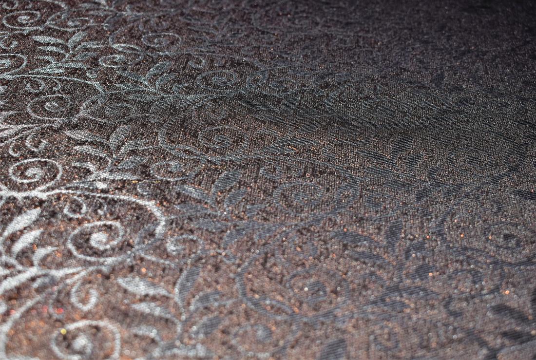 Brown Embroidered Brocade