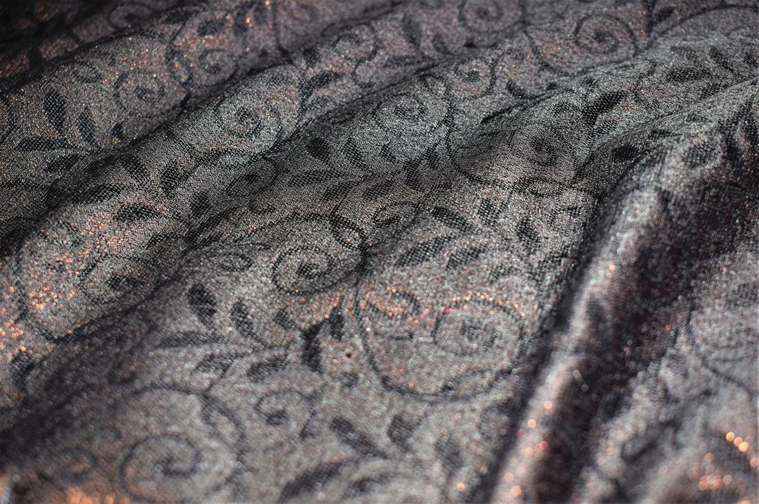 Brown Embroidered Brocade