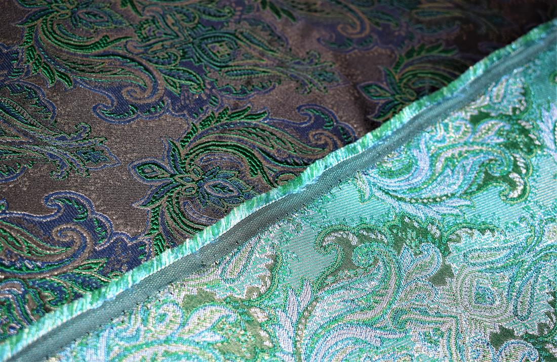 Green & Blue Embroidered Brocades
