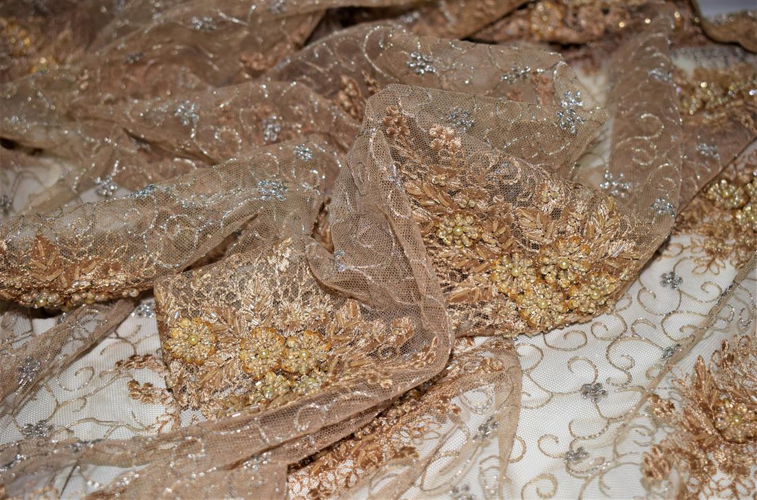 Beige Embroidered Bridal Lace