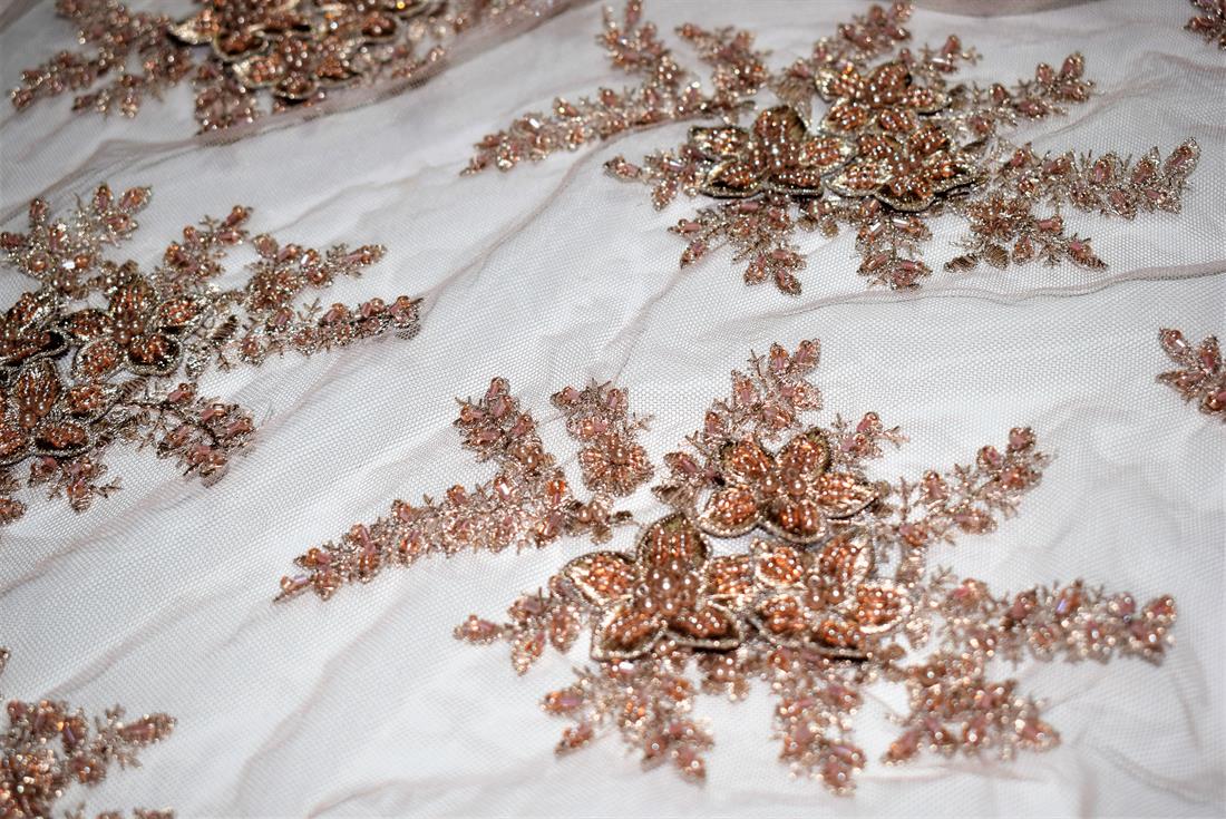 Light Brown Embroidered Bridal Lace