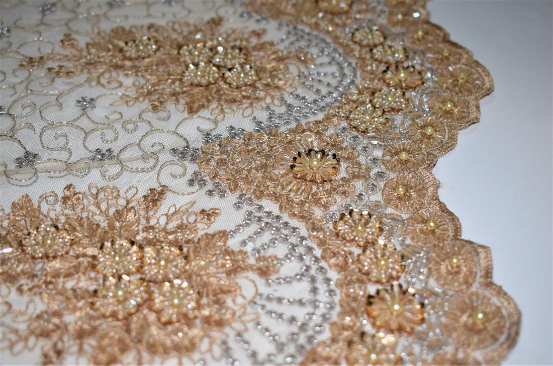 Light Brown Embroidered Bridal Lace