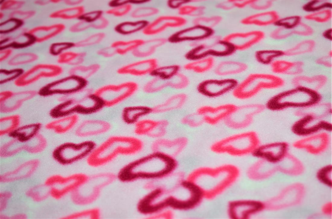 White & Pink Heart Print