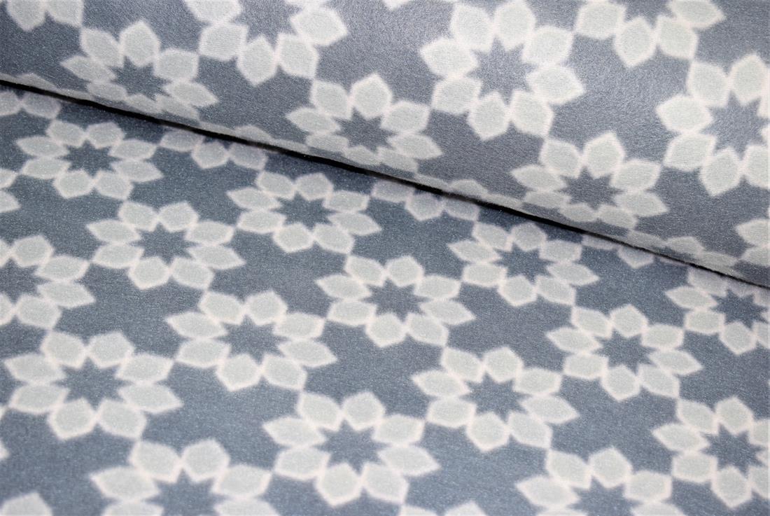Light Grey Polygon Flower Print