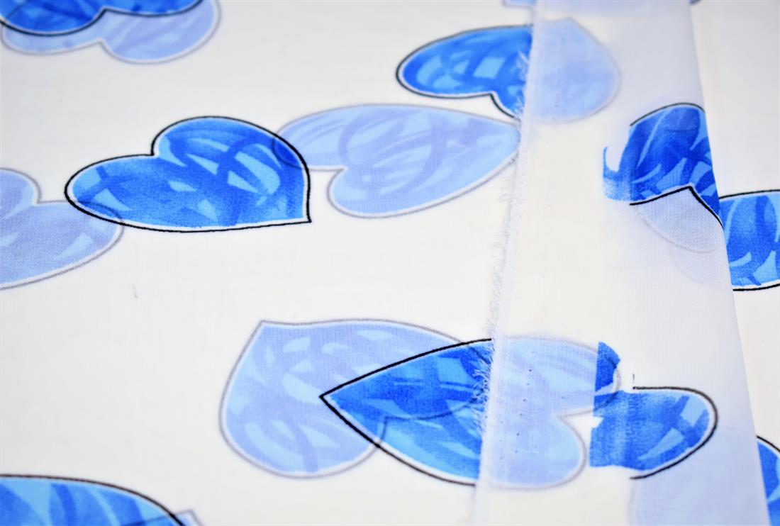 White & Blue Printed Chiffon Chiffons