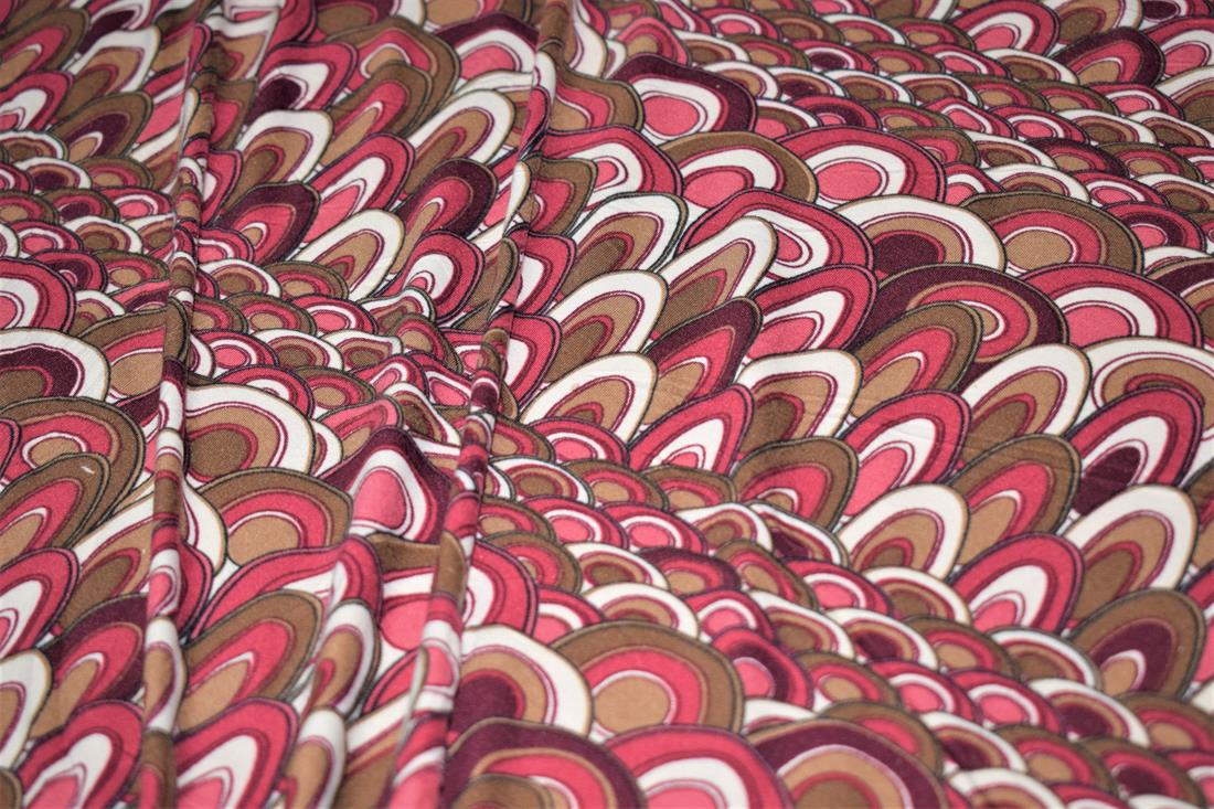 Wine & Pink Viscose Elastane Jersey