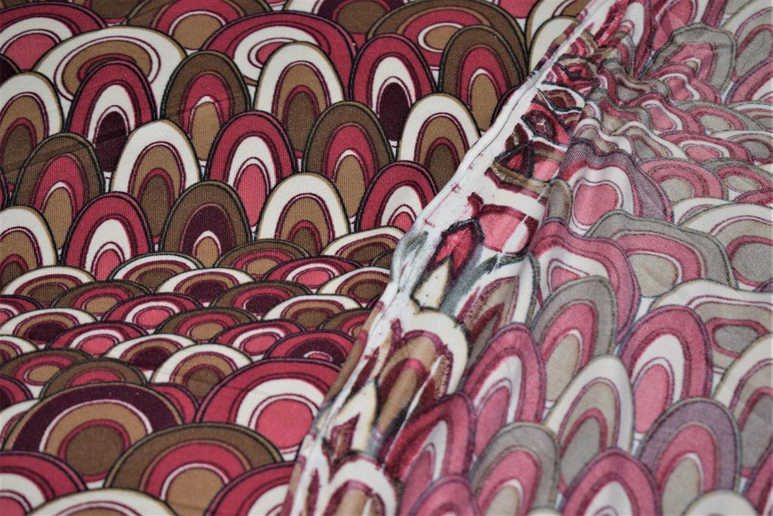 Wine & Pink Viscose Elastane Jersey