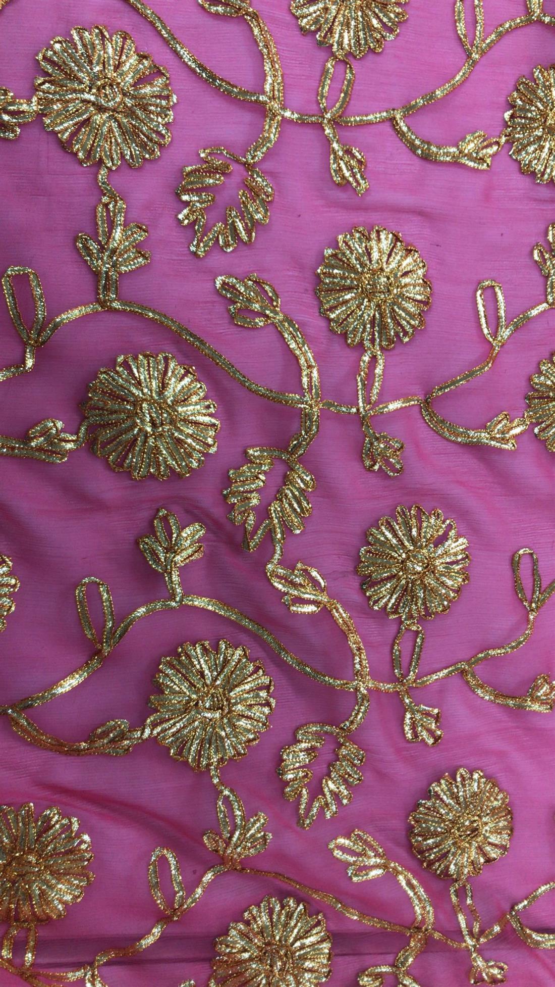 Pink Embroidered Fabrics