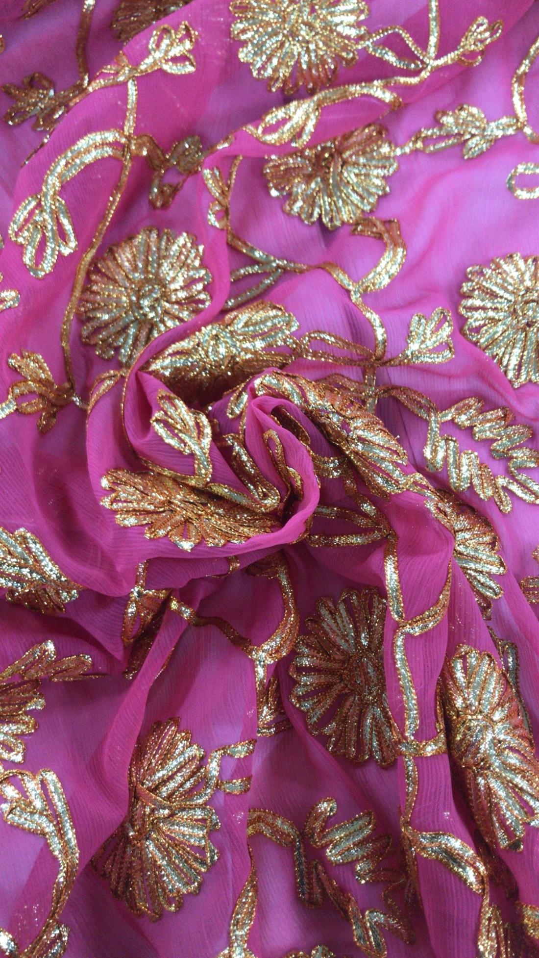 Pink Embroidered Fabrics