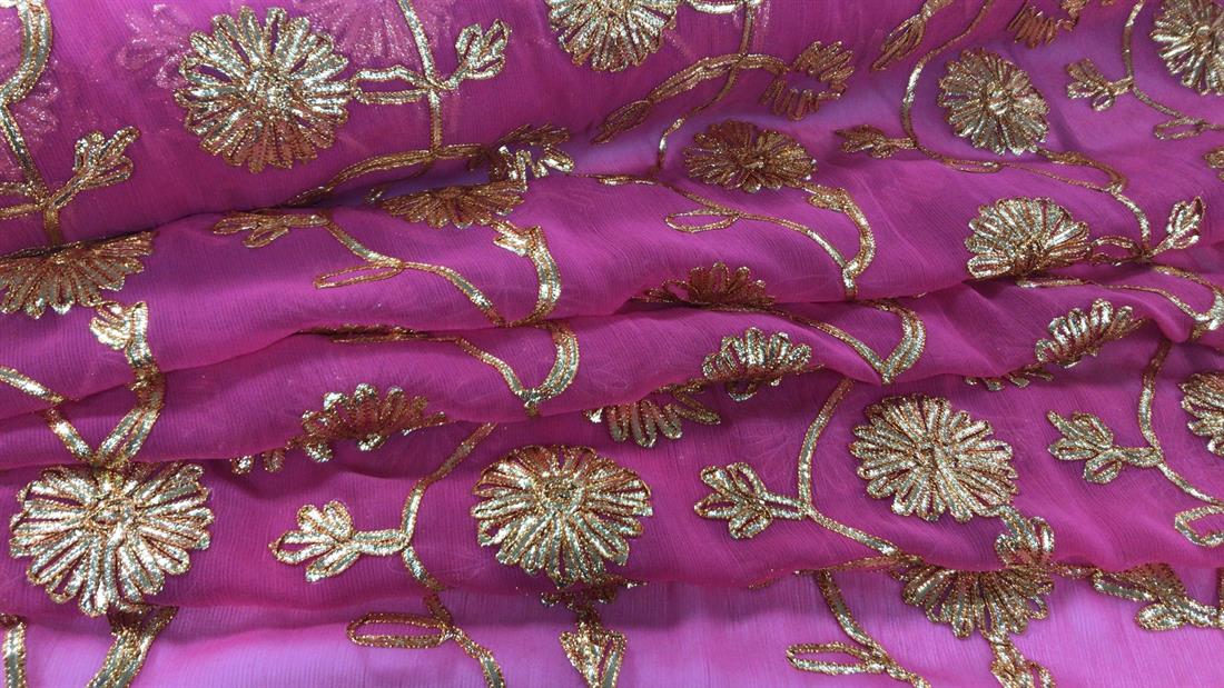 Pink Embroidered Fabrics