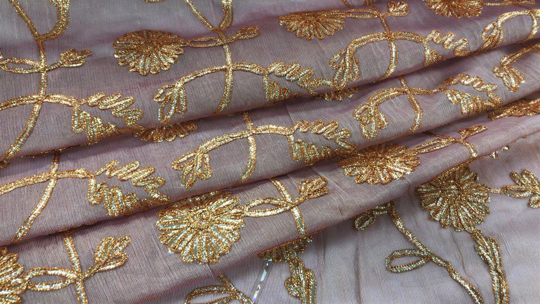 Rose Gold Embroidered Fabrics