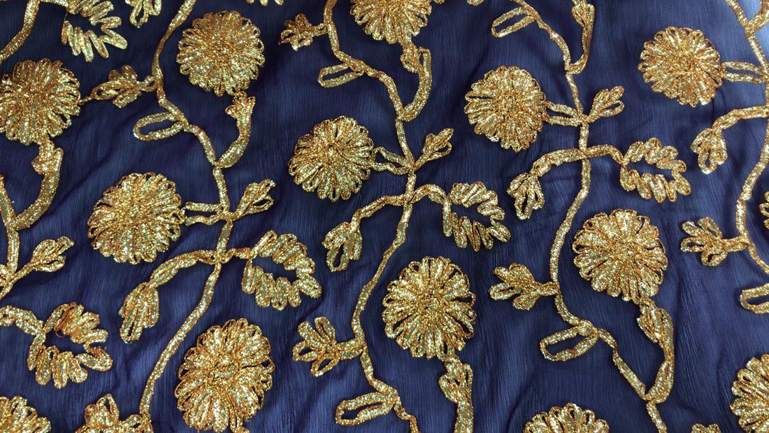 Purple Embroidered Fabrics