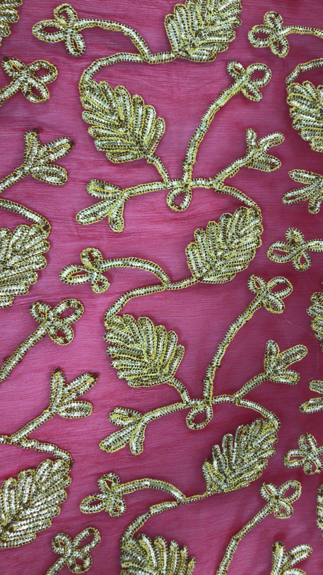 Red Embroidered Fabrics
