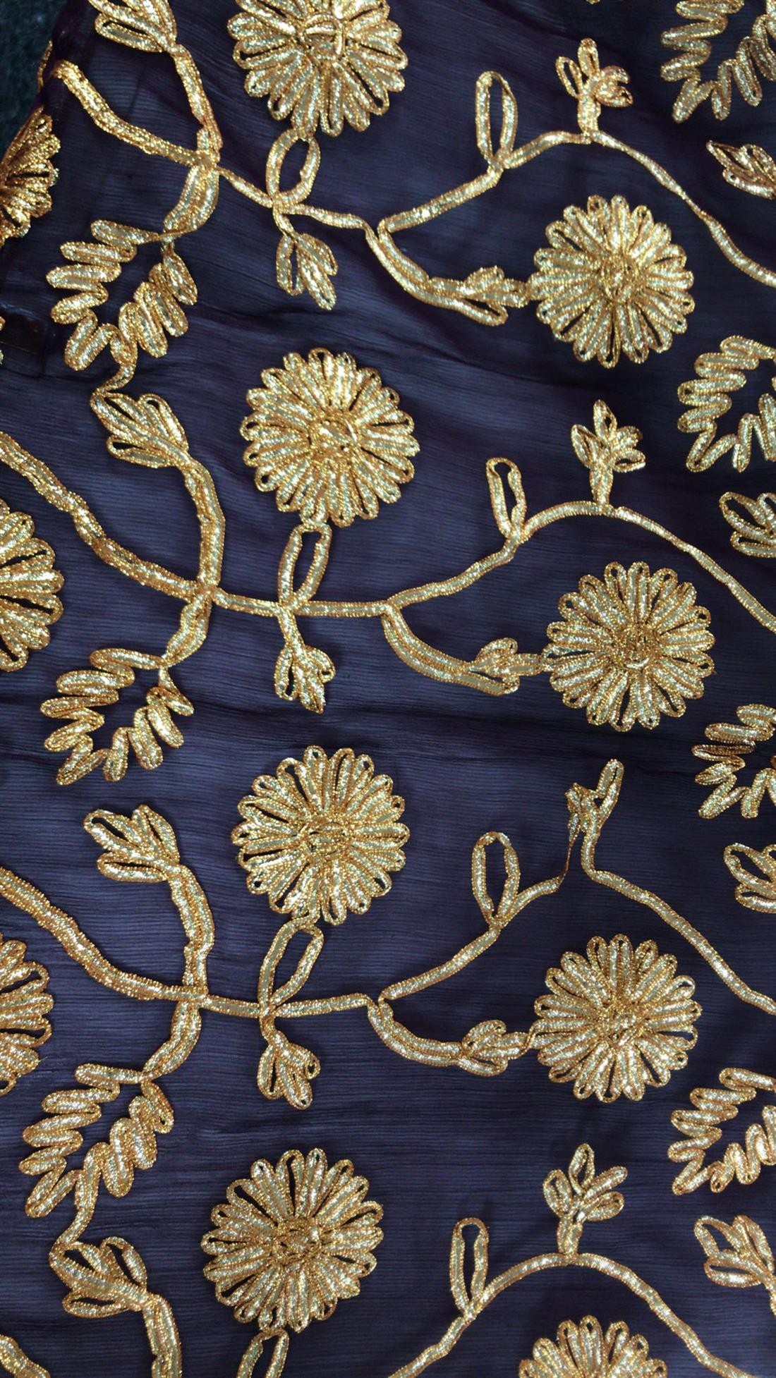 Magenta Embroidered Fabrics