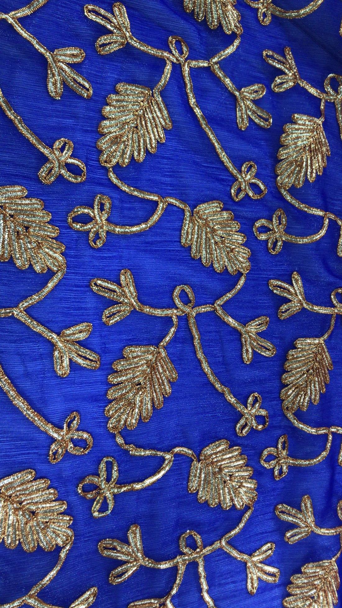 Royal Blue Embroidered Fabrics