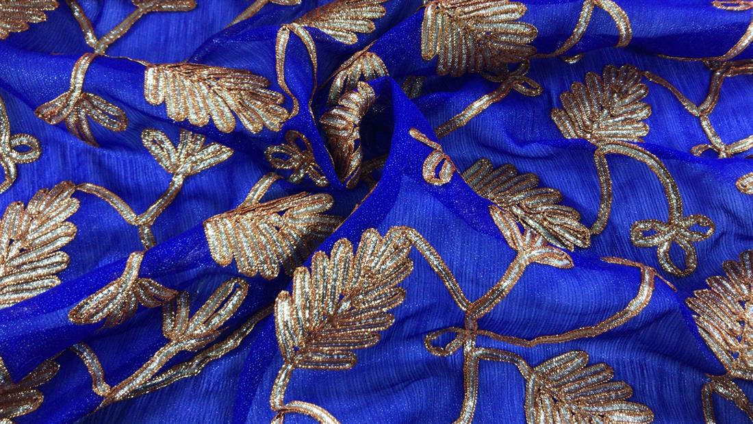 Royal Blue Embroidered Fabrics