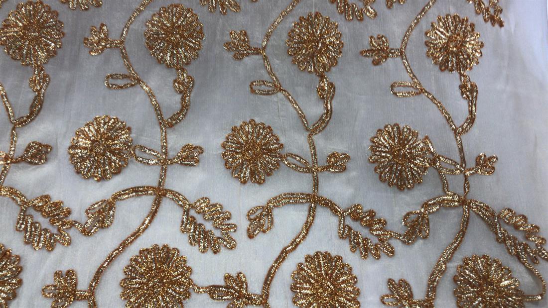 Light Gold Embroidered Fabrics