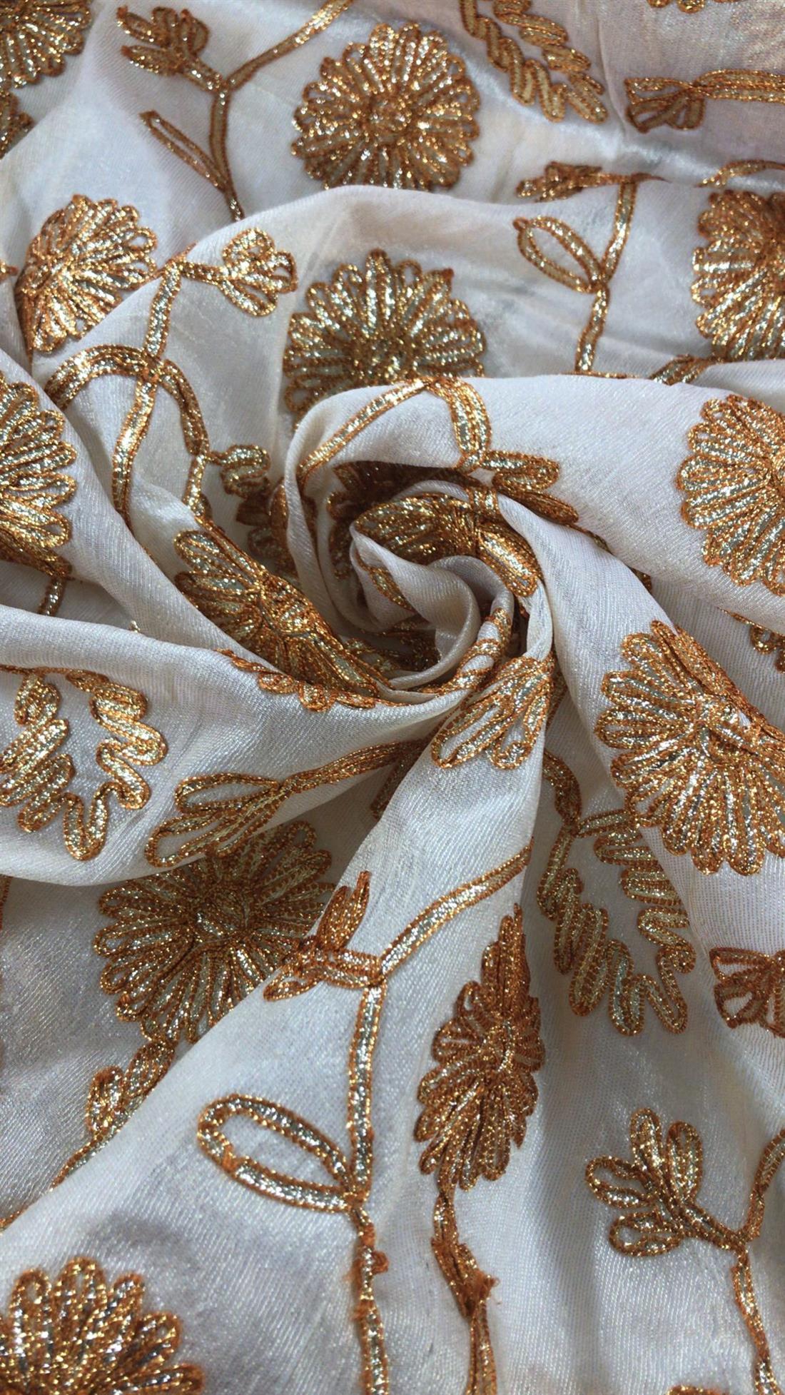 Light Gold Embroidered Fabrics