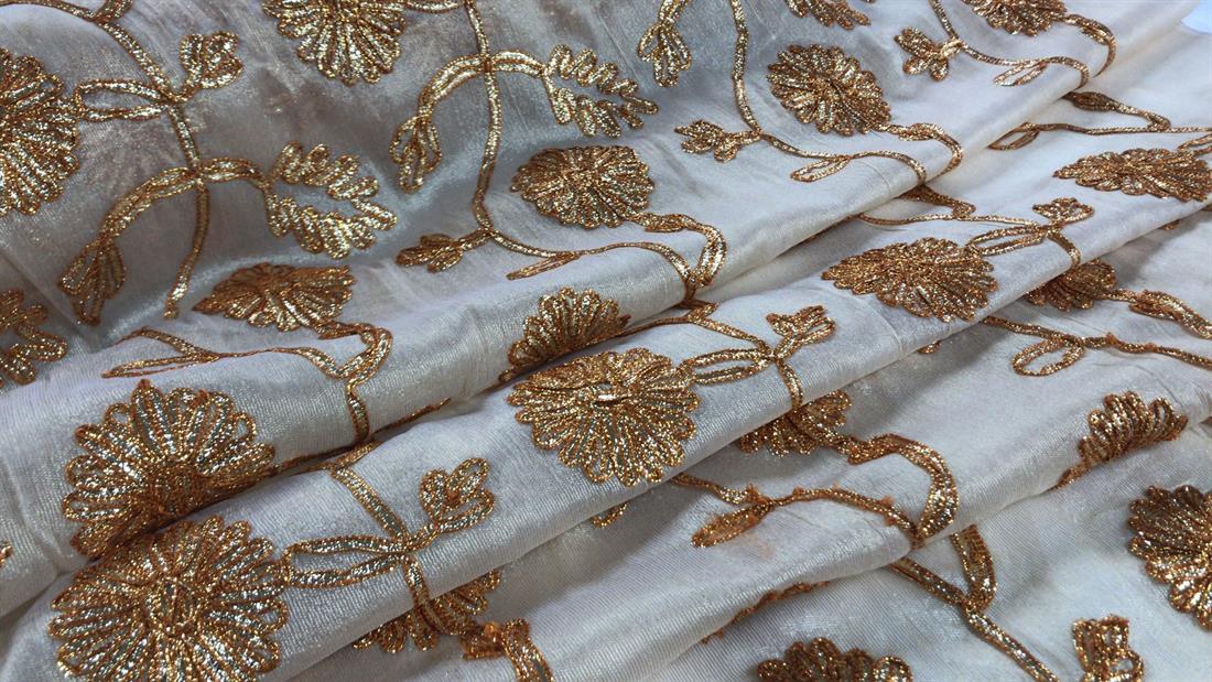 Light Gold Embroidered Fabrics