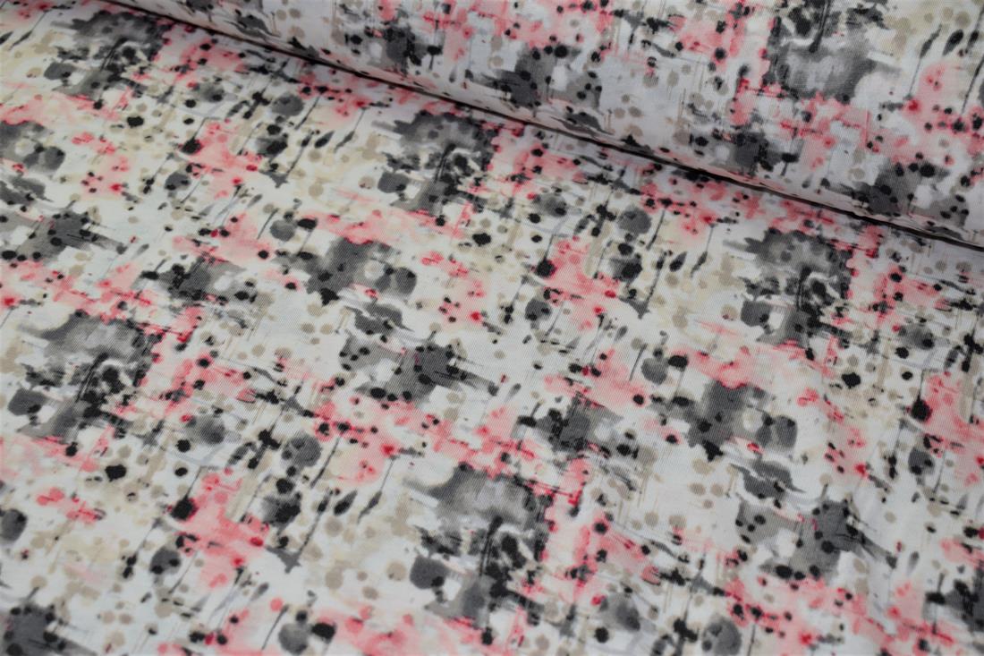 Off White Cotton Printed Jersey