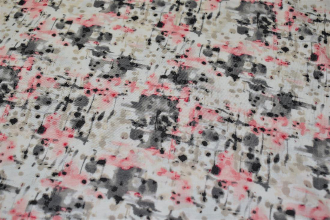 Off White Cotton Printed Jersey