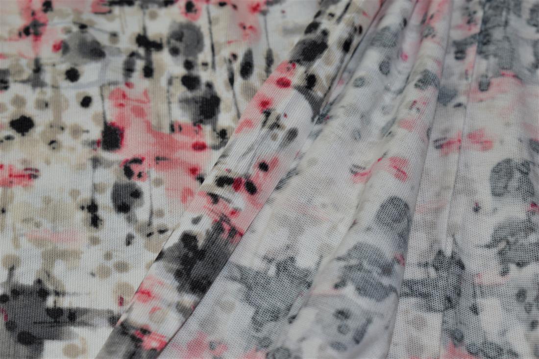 Off White Cotton Printed Jersey