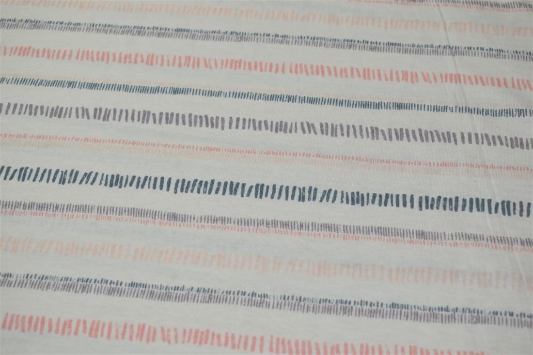 Off White Cotton Printed Jersey