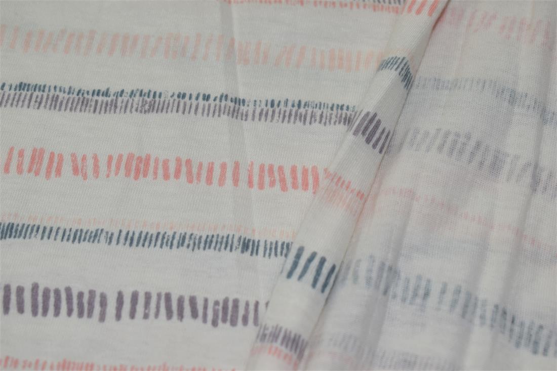 Off White Cotton Printed Jersey