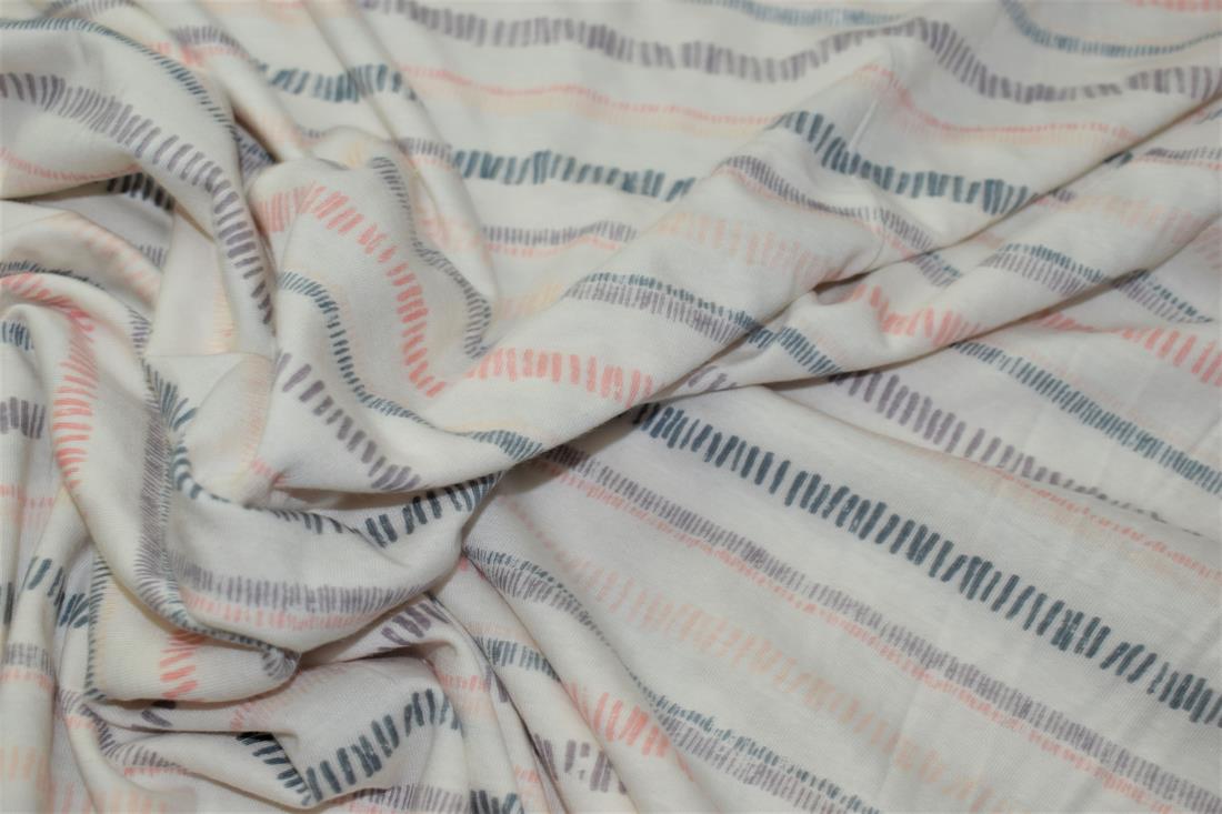 Off White Cotton Printed Jersey