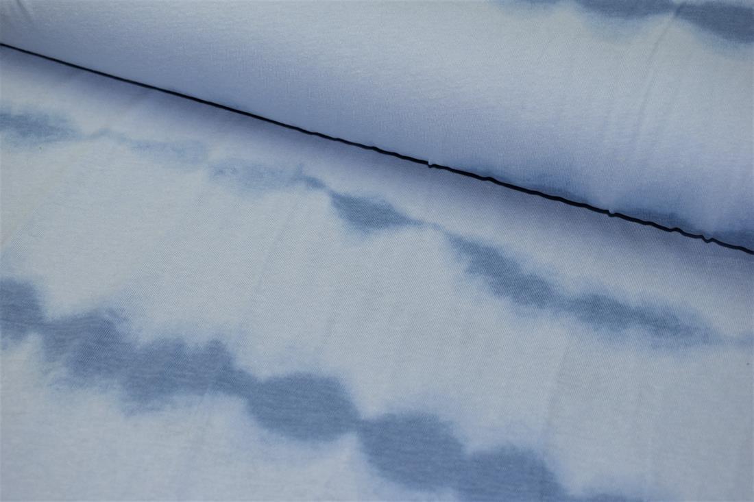 Blue Cotton Printed Jersey
