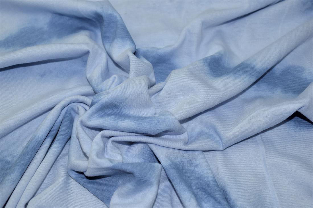 Blue Cotton Printed Jersey