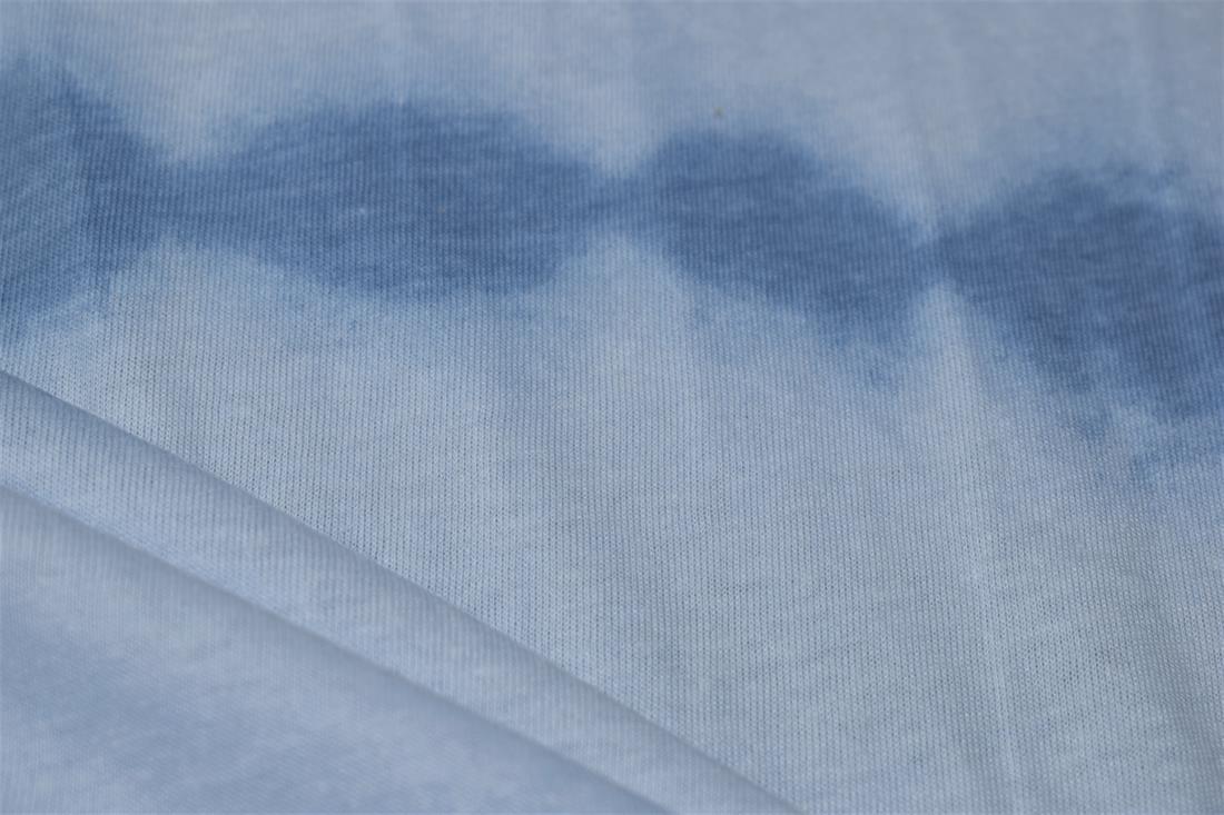 Blue Cotton Printed Jersey