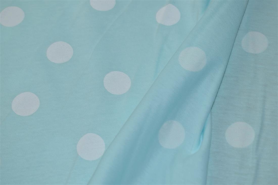 Aqua Cotton Printed Jersey
