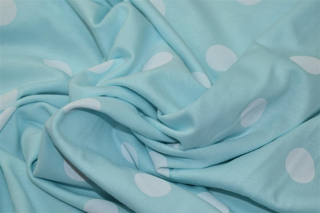 Aqua Cotton Printed Jersey