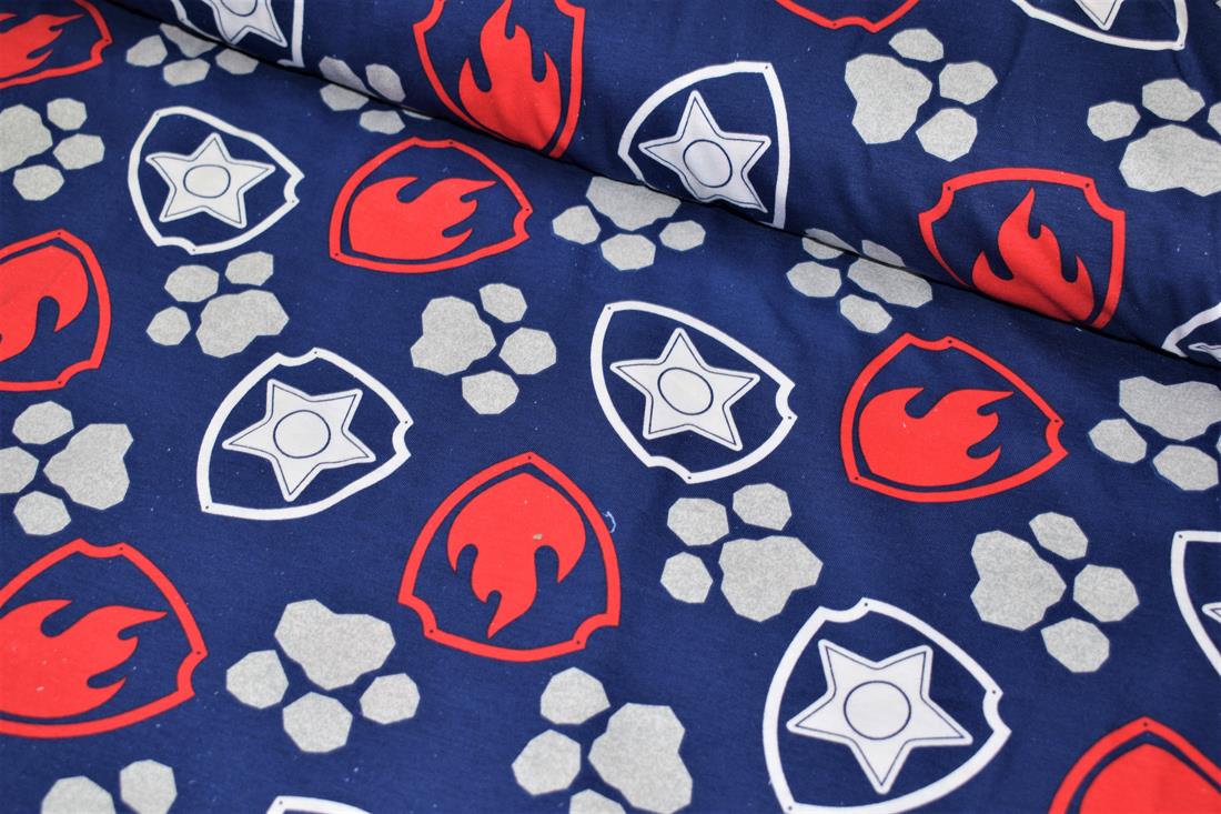 Blue Cotton Printed Jersey
